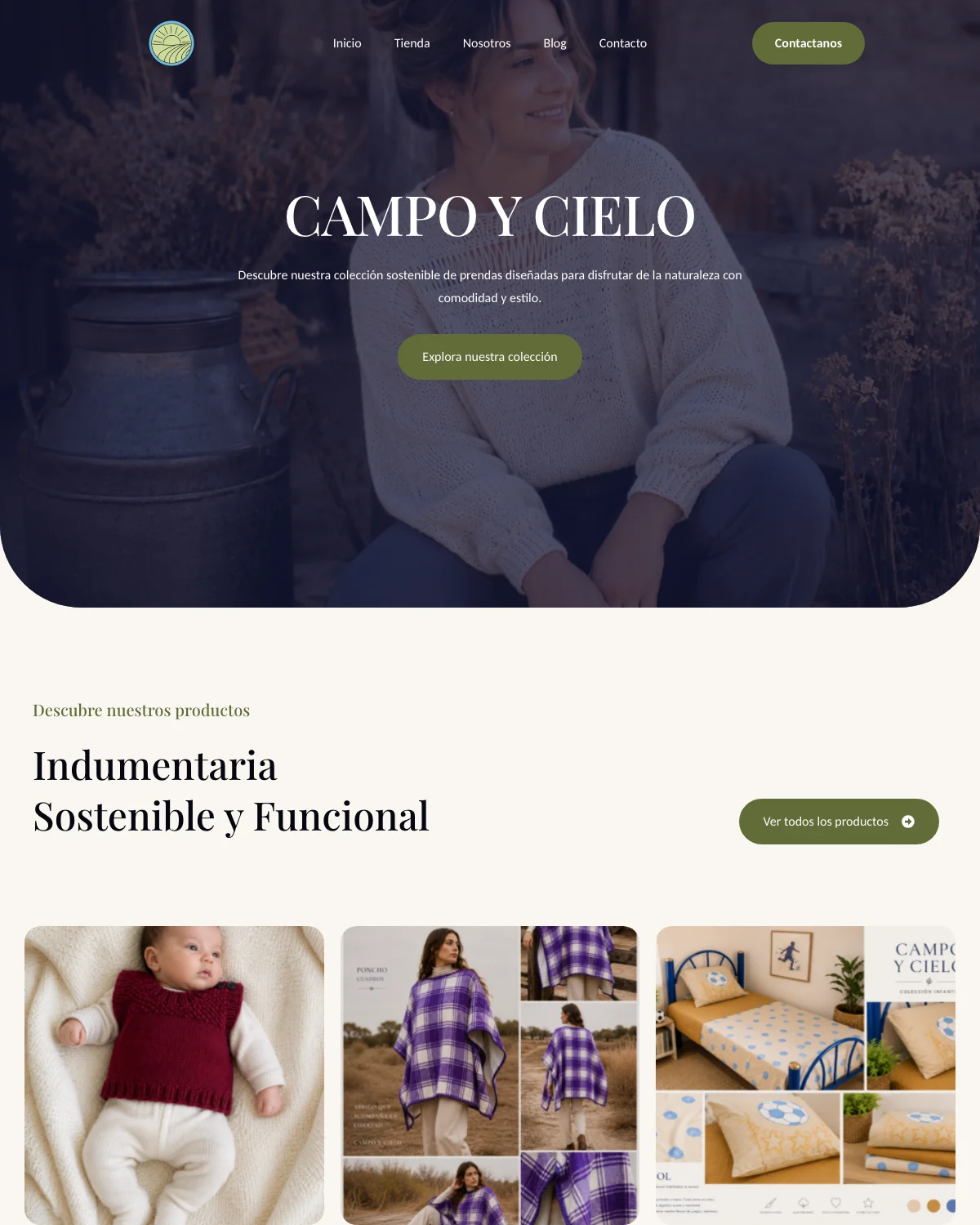 Tienda online de Campo y Cielo, indumentaria