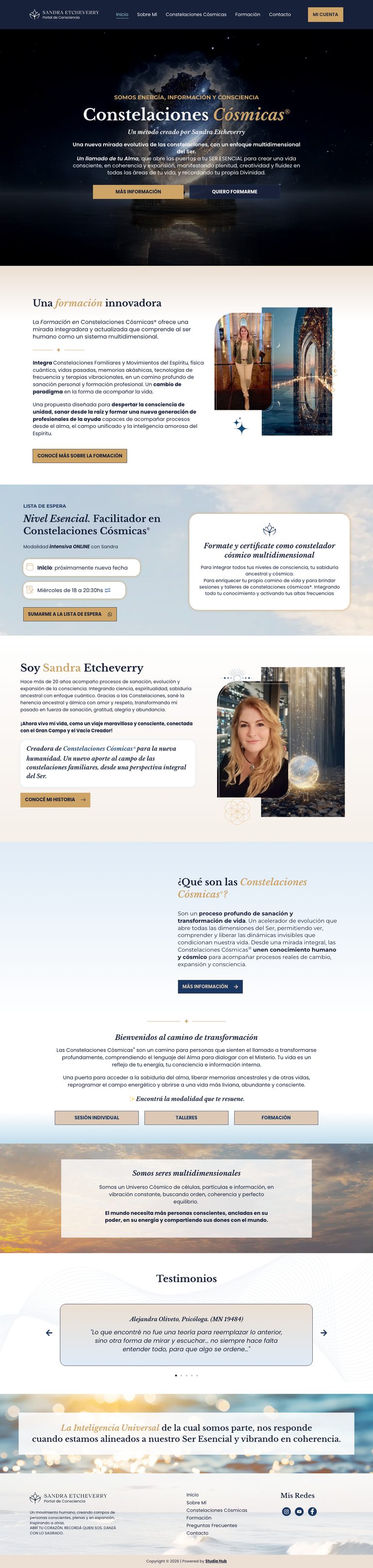 Sitio de sandraetcheverry.com.ar, diseñado por Point Web