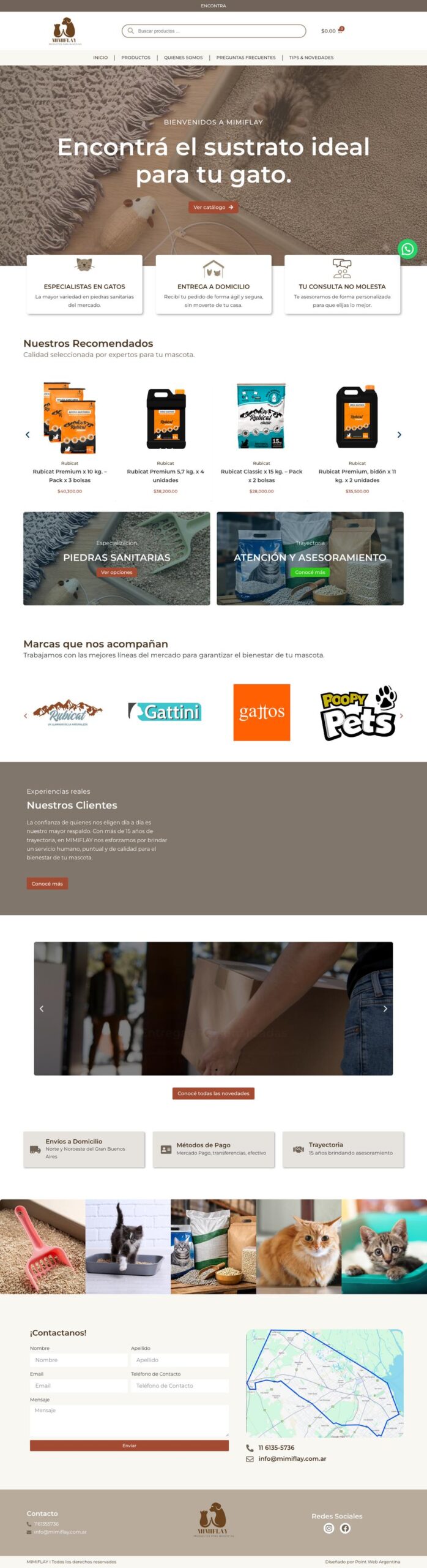 Tienda online de Mimi Fly, diseñada por Point Web