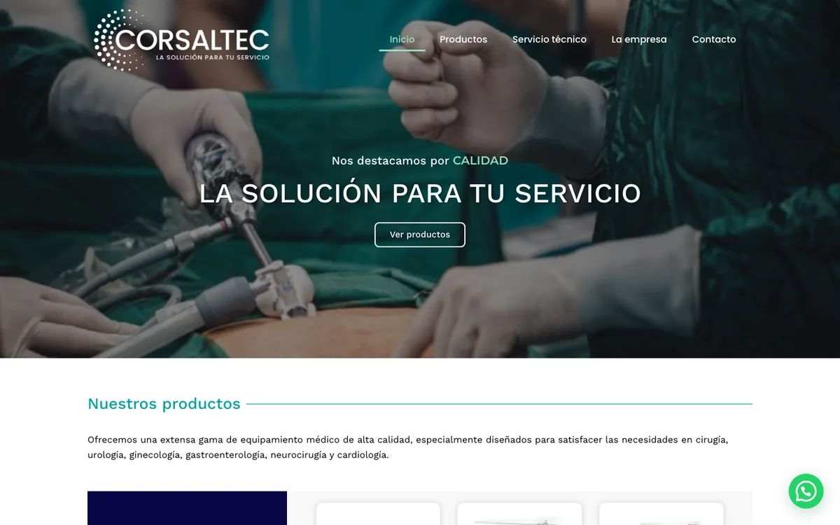 Sitio web de Corsaltec — La solución para tu servicio en escritorio — diseño de Point Web