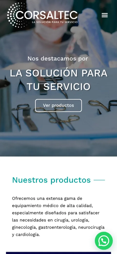 Sitio web de Corsaltec — La solución para tu servicio en celular — diseño responsive de Point Web