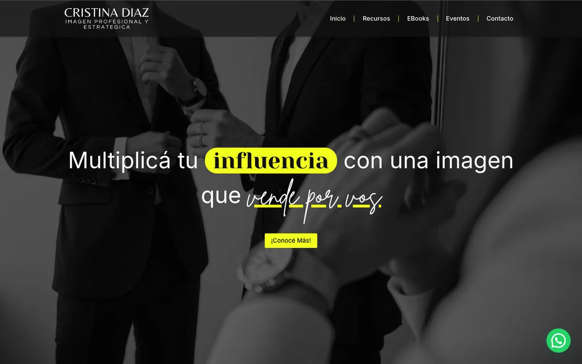 Sitio web de Cristina Díaz — Estudio de Imagen en escritorio — diseño de Point Web