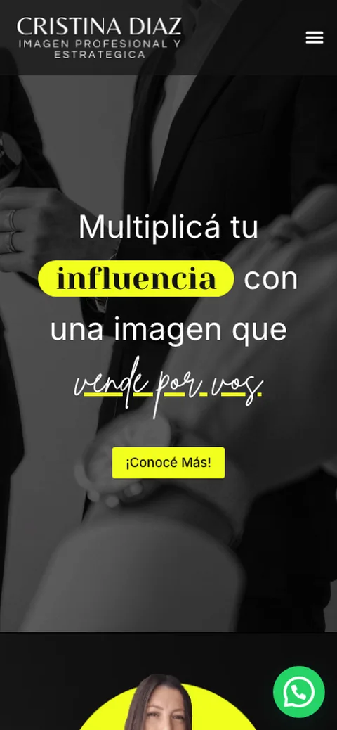 Sitio web de Cristina Díaz — Estudio de Imagen en celular — diseño responsive de Point Web