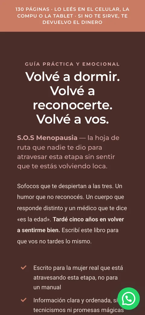 Sitio web de S.O.S Menopausia — Gimena Zárate (@soygimena.oki) en celular — diseño responsive de Point Web